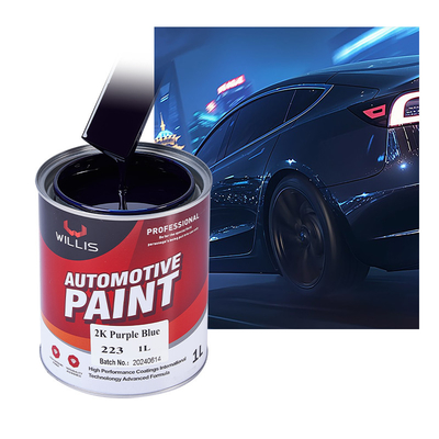 Hoogglanzend solide auto carrosserie vuller hardner, sterke hechting 2k metalen verf 2k paars blauw auto kleur verf