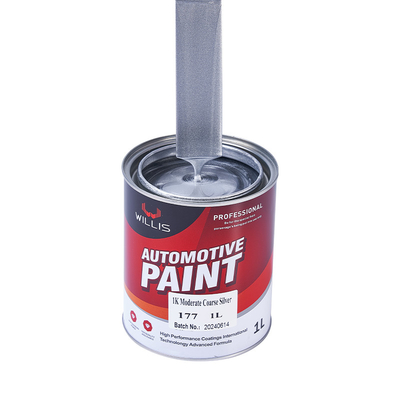 Medium zilveren kleur Auto verf, architectuurmaterialen Metalen helder coat verf 1K Gematigd Grob zilver