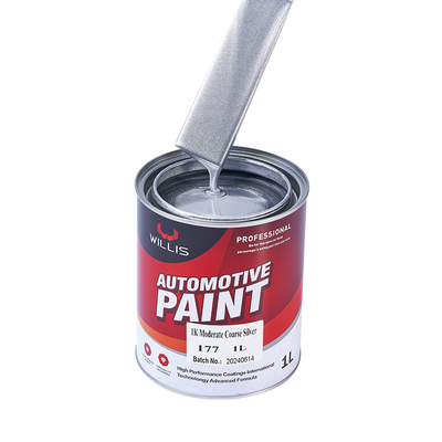 Medium zilveren kleur Auto verf, architectuurmaterialen Metalen helder coat verf 1K Gematigd Grob zilver