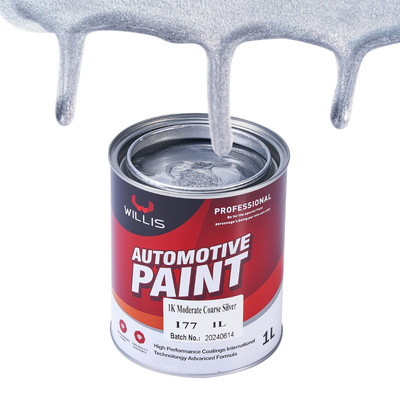 Medium zilveren kleur Auto verf, architectuurmaterialen Metalen helder coat verf 1K Gematigd Grob zilver