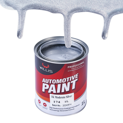 Snel droog metalen zilveren autoverf, vloeibare coating acryl lak spuitverf 1K gematigd zilveren metalen autoverf