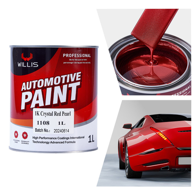 Acrylische flitsende heldere parel Automotive verf hoog vast snel droog keer 1K kristalrood parel acrylische verf kleur