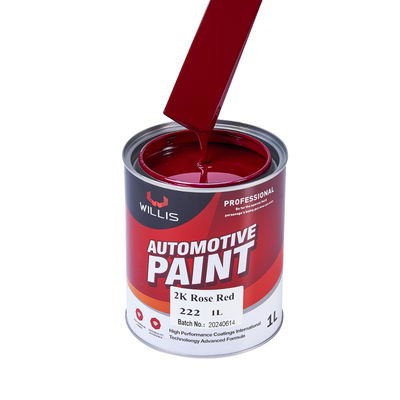 Rose Red 2K Solid Paint with 2 Years Shelf Life and Mixing Ratio 2:1:0.4-0.8 for Automotive and Plastic Coating