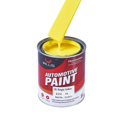 Hoogwaardige 2K Helder Geel Automotive Metaallak Auto Reparatie Spuitcoating met Hoogglans Tweecomponenten Acryl Kleurverf