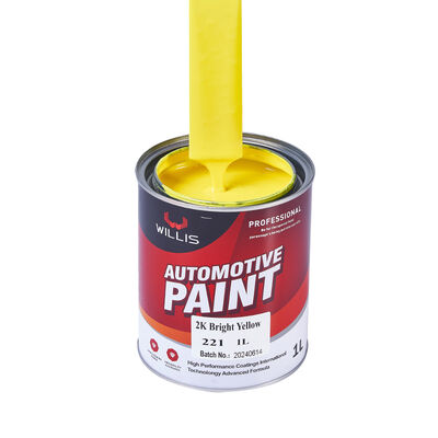 Hoogwaardige 2K Helder Geel Automotive Metaallak Auto Reparatie Spuitcoating met Hoogglans Tweecomponenten Acryl Kleurverf