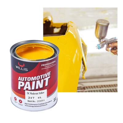 Fabrieksvoorziening Hoogglanzend 2K Gematigd Geel Solid Car Paint Coating & Paint Automotive Thinner Car Paint Hardener
