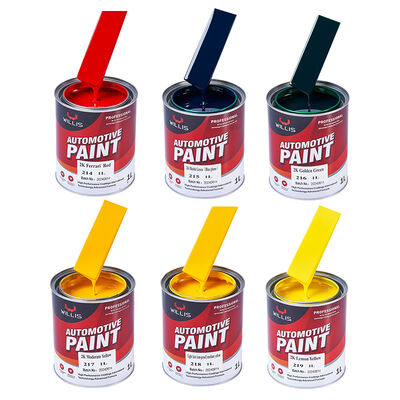 Fabrieksvoorziening Hoogglanzend 2K Gematigd Geel Solid Car Paint Coating & Paint Automotive Thinner Car Paint Hardener