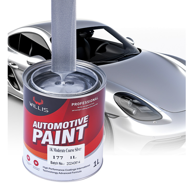 Medium zilveren kleur Auto verf, architectuurmaterialen Metalen helder coat verf 1K Gematigd Grob zilver