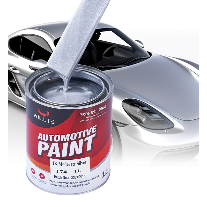 Snel droog metalen zilveren autoverf, vloeibare coating acryl lak spuitverf 1K gematigd zilveren metalen autoverf