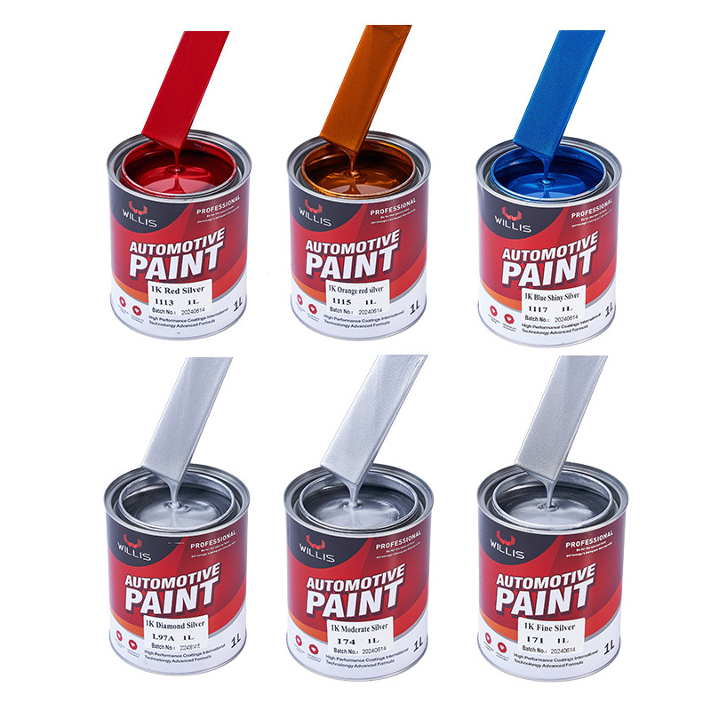 Hoge helderheid Zilveren basis coat verf, body filler 1K Tint basis verf Metalen automobiel verf Zilveren verf