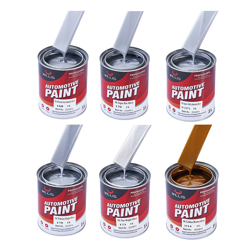 Gemengd blauw glanzend zilver metalen automobielverf hittebestendig verstelbare grootte acryllak sprayverf