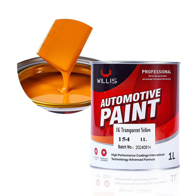 1K Transparante Gele Fabriek directe verkoop ultra lage prijs spuitverf eencomponent acrylhars vloeibare auto reparatie verf