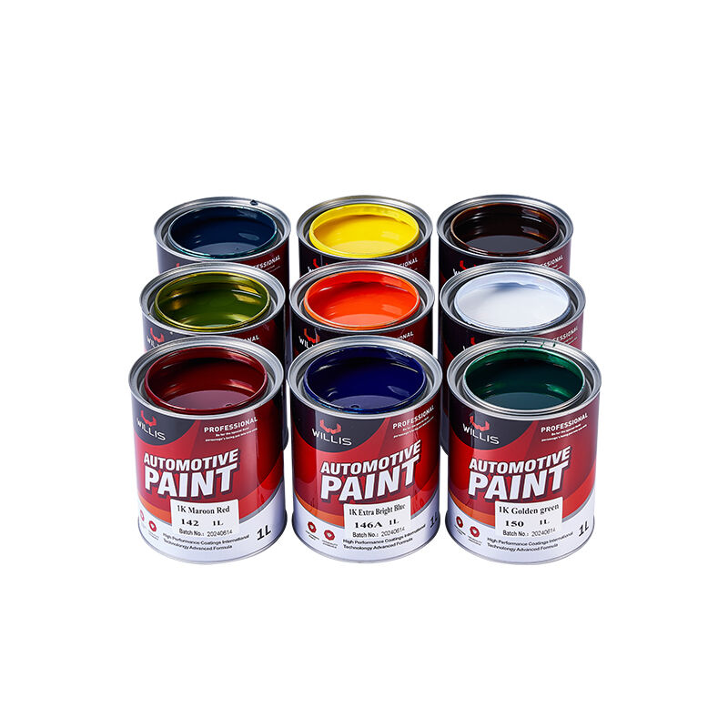 WILLIS 1K kleurverf voor auto's bedekt met plastic in 1K acrylhars met extra zwart Premium 1K verf voor voertuigcoating verf