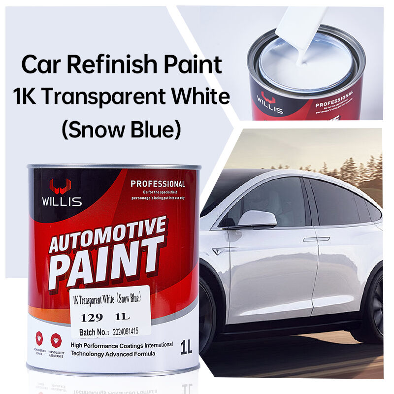 1K Transparent White Automotive Repair Liquid Coating Paint High Performance Eco Friendly Acrylic Resin Car Refinish Paint