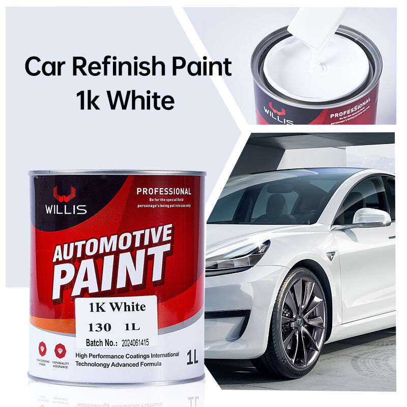 Hoge Kwaliteit 1K Eéncomponent Wit Automotive Toppcoat Hoge Dekking Efficiënte Acrylhars Verf Spuitbare Autolak Verdunner